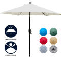 Pole de aluminio liviano 7.5 &#39;paraguas al aire libre de patio con botón de botón Push y manivela para la playa